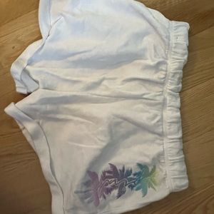 PINK white shorts  with palm trees perfect condition size medium